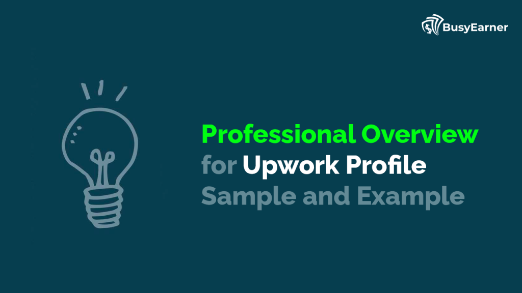 Professional Overview for Upwork Profile Sample and Example